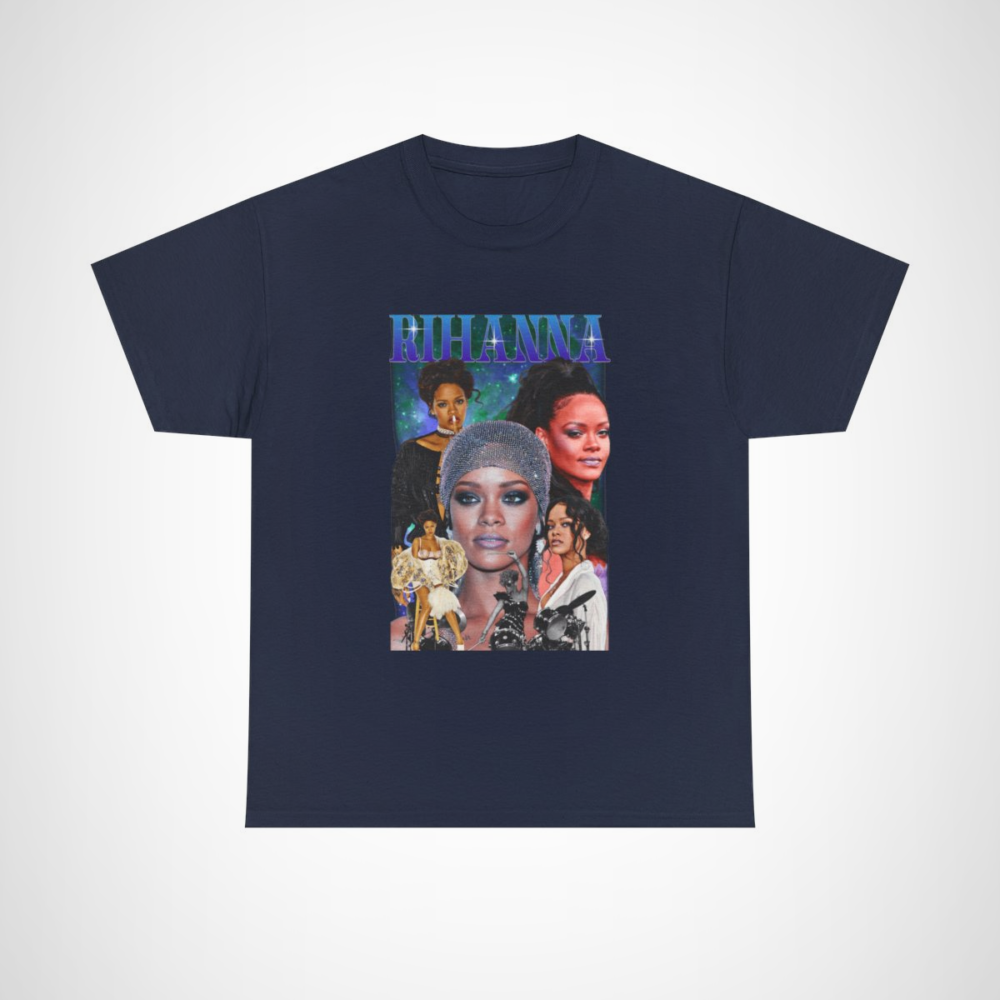 Exclusive Rihanna Collage T-Shirt for music fans Navy colour