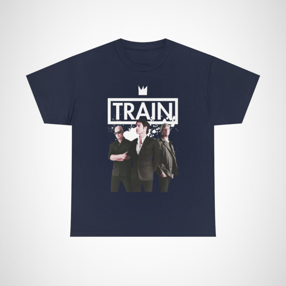 Train band graphic tee for music lovers Navy colour