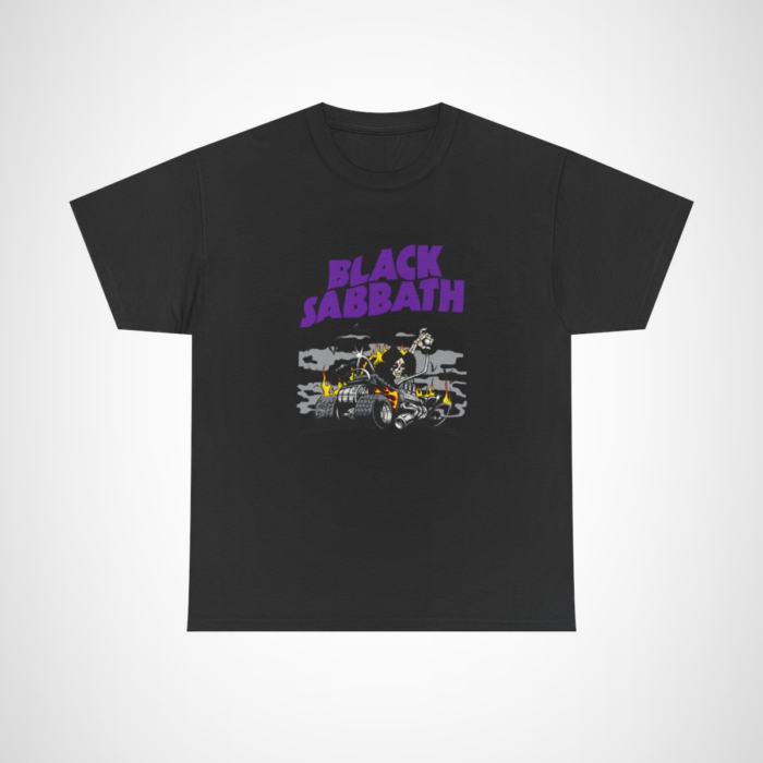 Vintage Black Sabbath Skull Hot Rod T-Shirt for music lovers Black colour