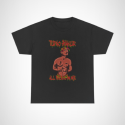 Tupac Shakur All Eyez On Me Art Tee with stylized illustration Black colour