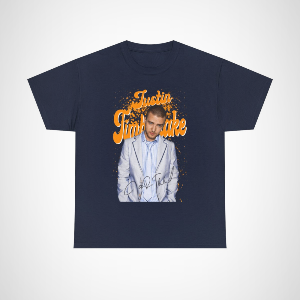 Justin Timberlake Signature Style Tee with graphic and signature Navy colour