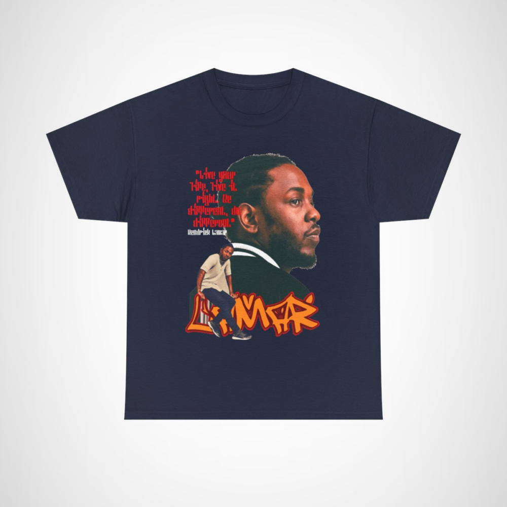 Kendrick Lamar inspired t-shirt with motivational quote design Navy colour