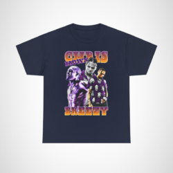 Chris Brown Inspired Breezy Graphic Tee with vibrant visuals celebrating music and style Navy colour