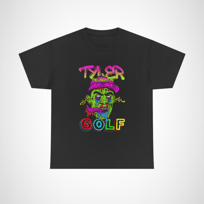 Tyler The Creator inspired psychedelic zombie golf T-Shirt Black colour