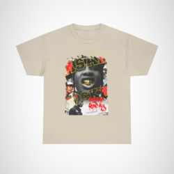 ASAP Rocky graphic tee featuring bold visuals and vibrant typography Sand colour