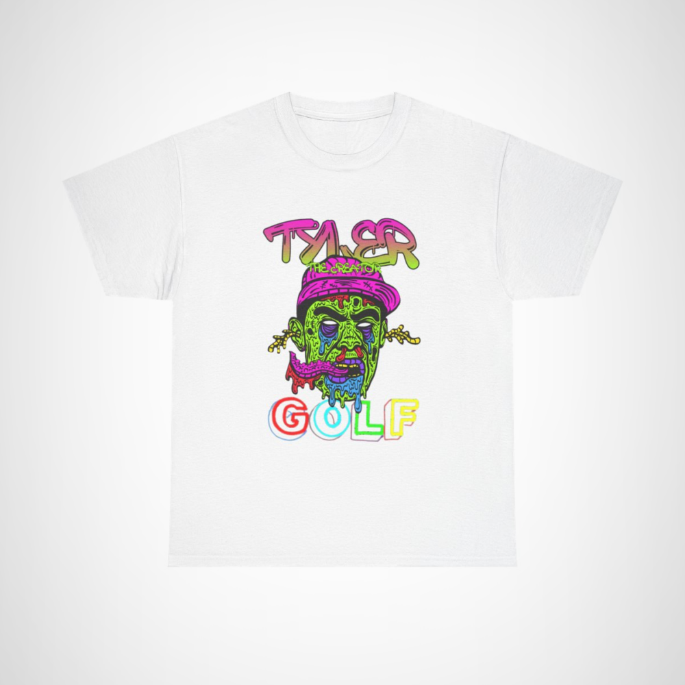 Tyler The Creator inspired psychedelic zombie golf T-Shirt White colour