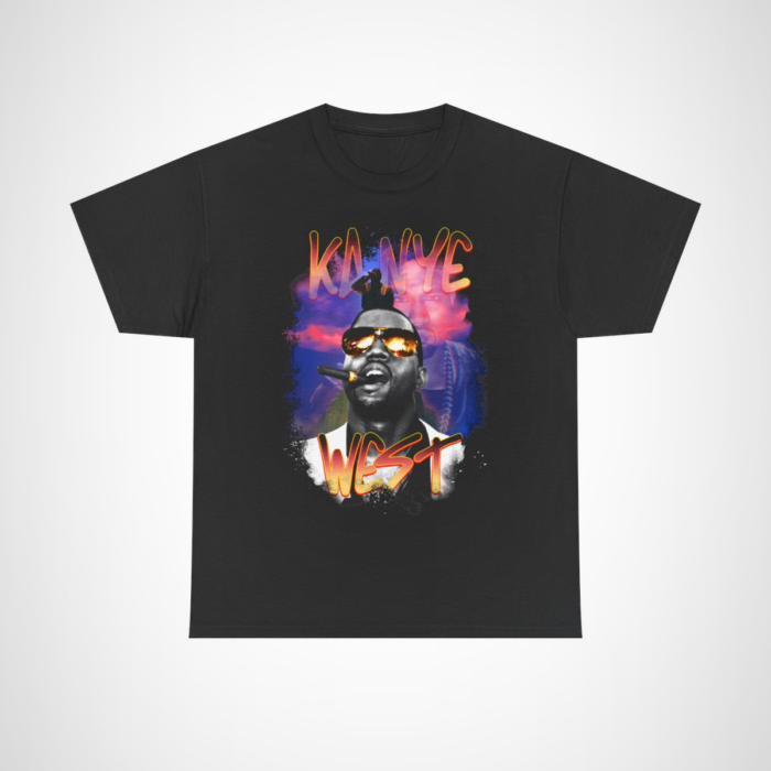 Kanye West Retro Pop Art Tee featuring bold design and vibrant colours Black colour