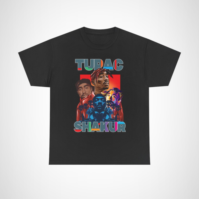 Tupac Shakur graphic tee for hip hop fans Black colour