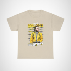 Post Malone Beerbongs and Bentleys T-Shirt in vibrant yellow for music fans Sand colour