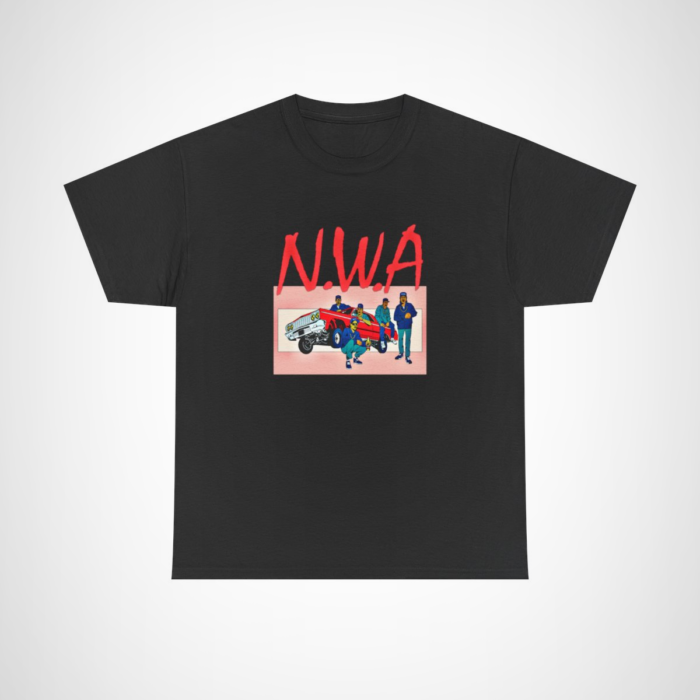 N.W.A Retro Hip Hop Tee showcasing vibrant design and street style Black colour