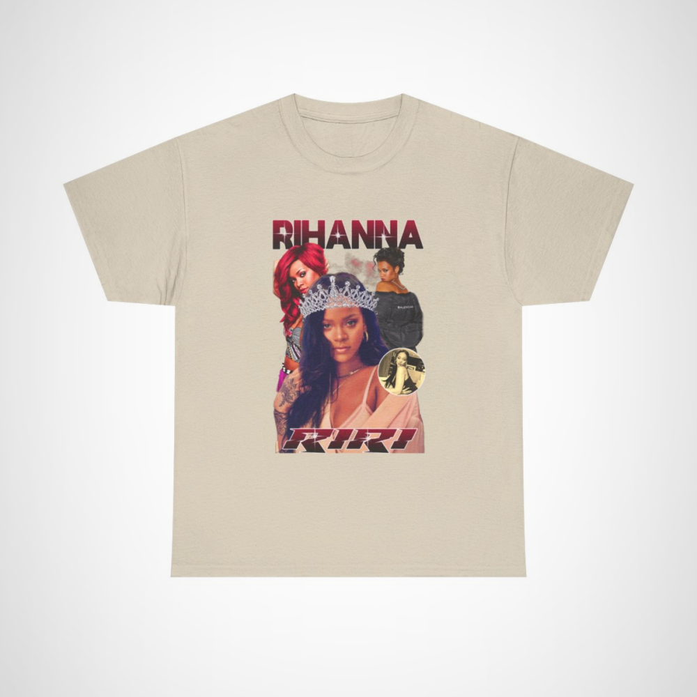 Rihanna Crowned Collection Riri Tribute T-Shirt with glamorous crown design Sand colour