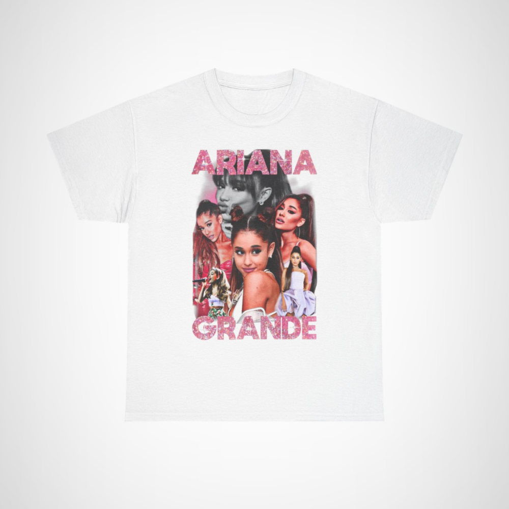 Glitter Graphic Tee featuring Ariana Grande for fans White colour