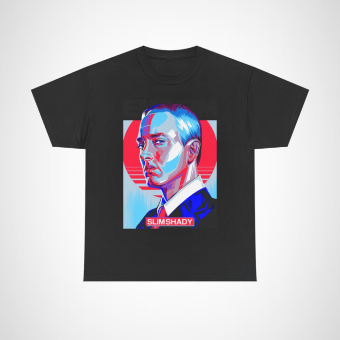 Slim Shady Pop Art T-Shirt featuring vibrant design inspired by hip-hop culture Black colour