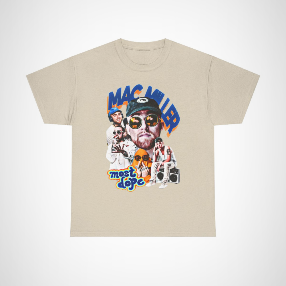 Mac Miller Most Dope Tribute T-Shirt for fans, celebrating hip-hop culture Sand colour