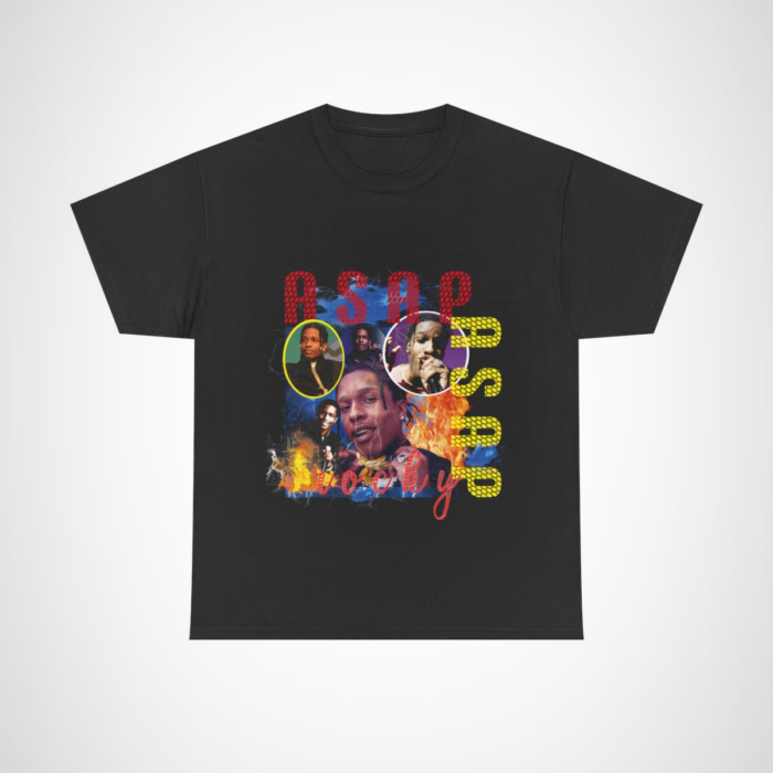 ASAP Rocky Fire Graphic Tee with vibrant graphics and dynamic design Black colour