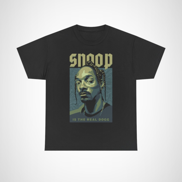 Snoop Dogg Portrait Tee showcasing vibrant art of the hip-hop icon Black colour