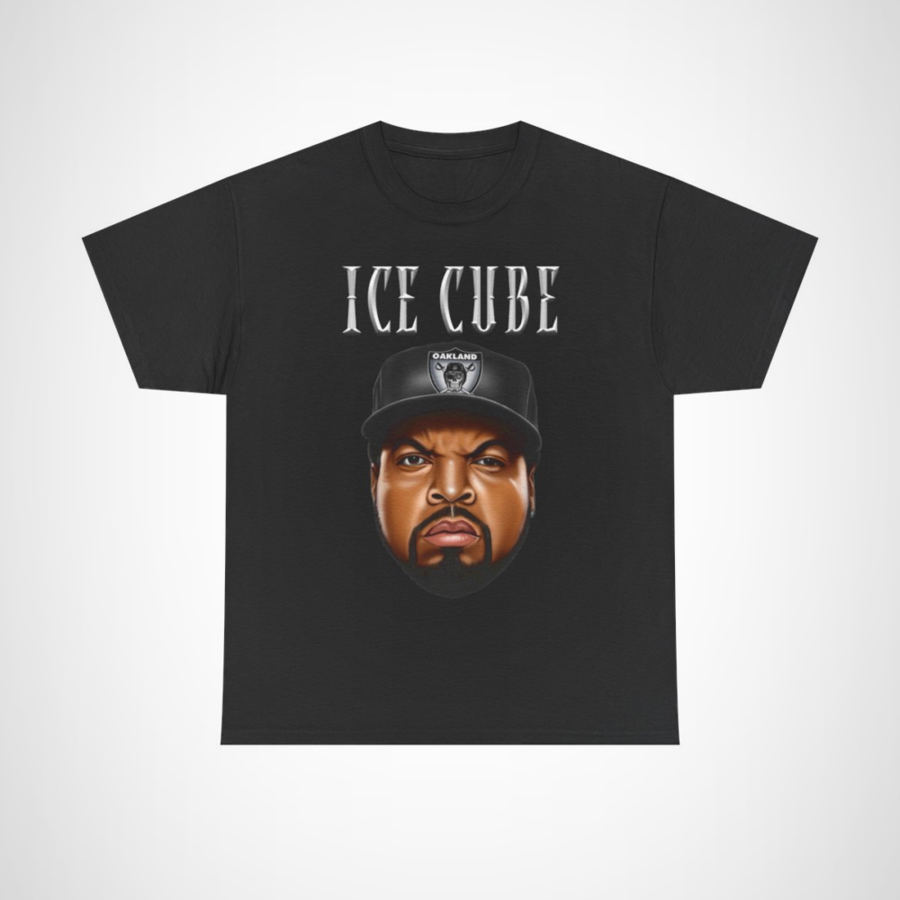 Ice Cube Oakland style graphic tee for hip hop fans Black colour