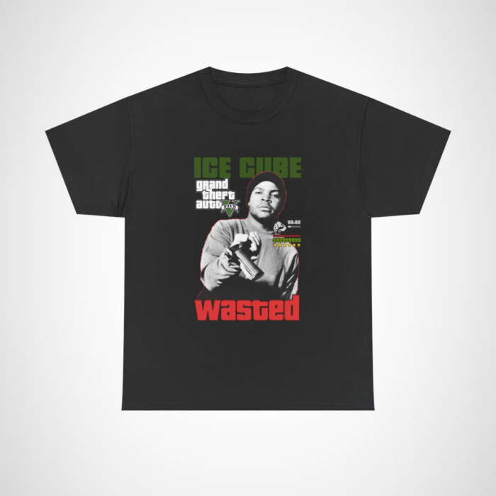 Ice Cube Wasted Graphic Tee featuring a unique design from Grand Theft Auto V Black colour