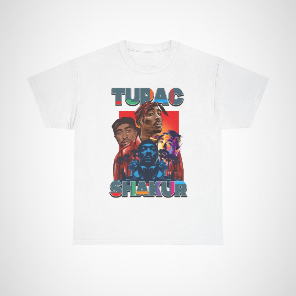 Tupac Shakur graphic tee for hip hop fans White colour