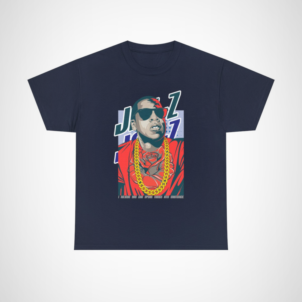 Bold Jay-Z graphic tee celebrating hip hop culture Navy colour