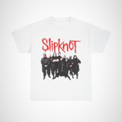 Slipknot band t-shirt featuring iconic band design, perfect for heavy metal fans White colour