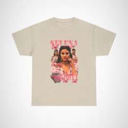 Floral Butterfly Selena Gomez T-Shirt design with vibrant colors and stylish patterns Sand colour