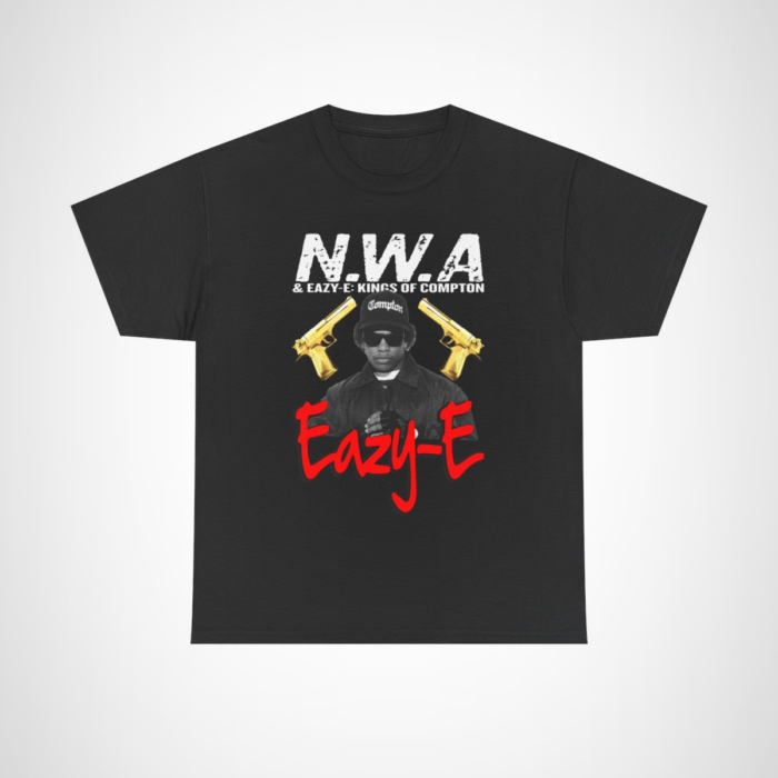 N.W.A & Eazy-E Kings of Compton Vintage Tee featuring iconic graphics and classic design Black colour