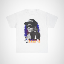 Eazy-E Iconic Rap Legend T-Shirt showcasing bold graphics and streetwear style White colour