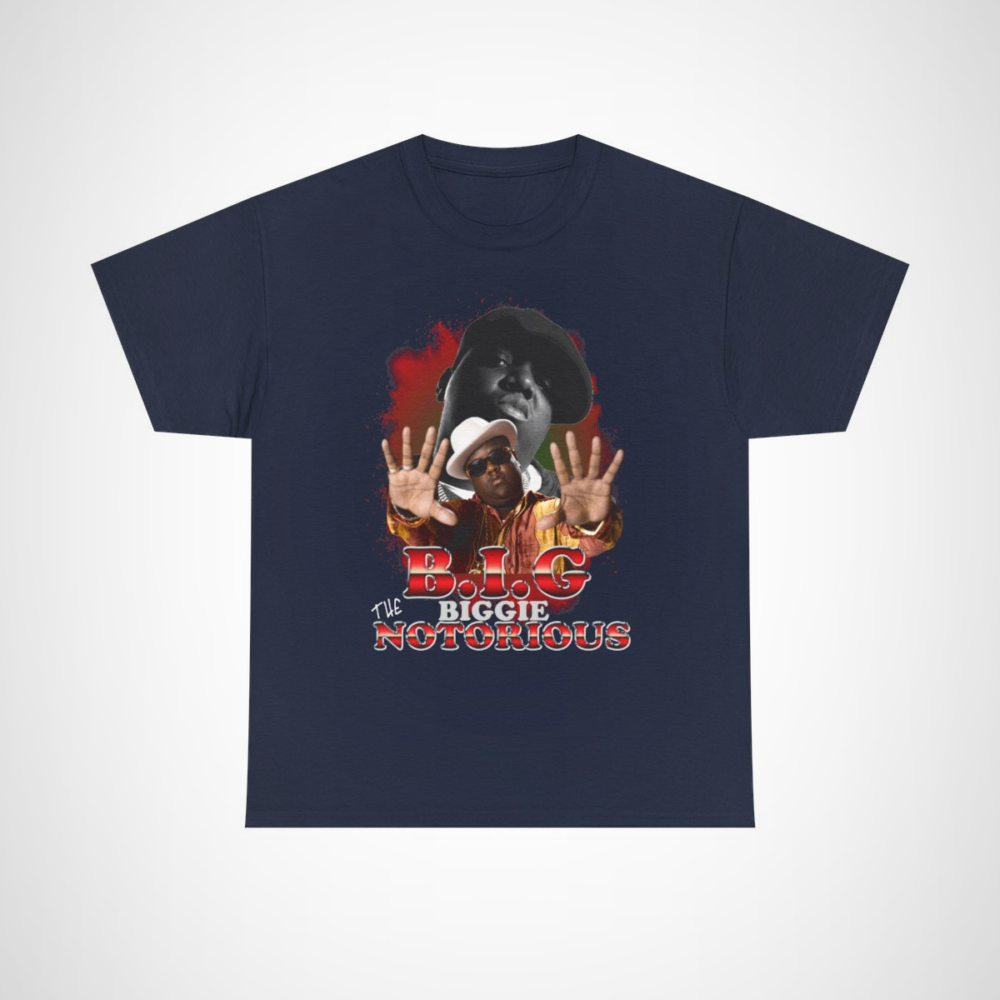 B.I.G. Biggie The Notorious T-Shirt featuring iconic hip hop graphics Navy colour