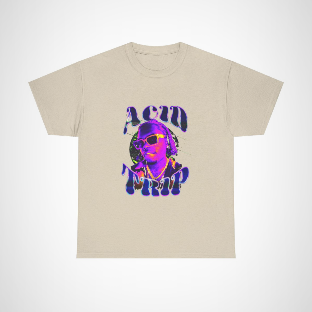 Bold Acid Trip Graphic Tee showcasing vibrant colours and unique design Sand colour