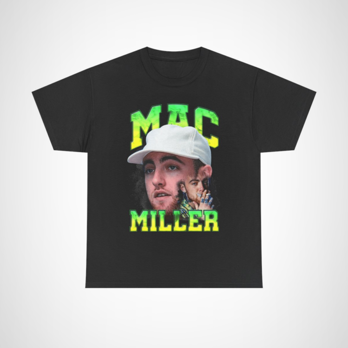 Mac Miller Vintage Hip Hop Tee showcasing vibrant design Black colour