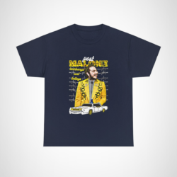 Post Malone Beerbongs and Bentleys T-Shirt in vibrant yellow for music fans Navy colour