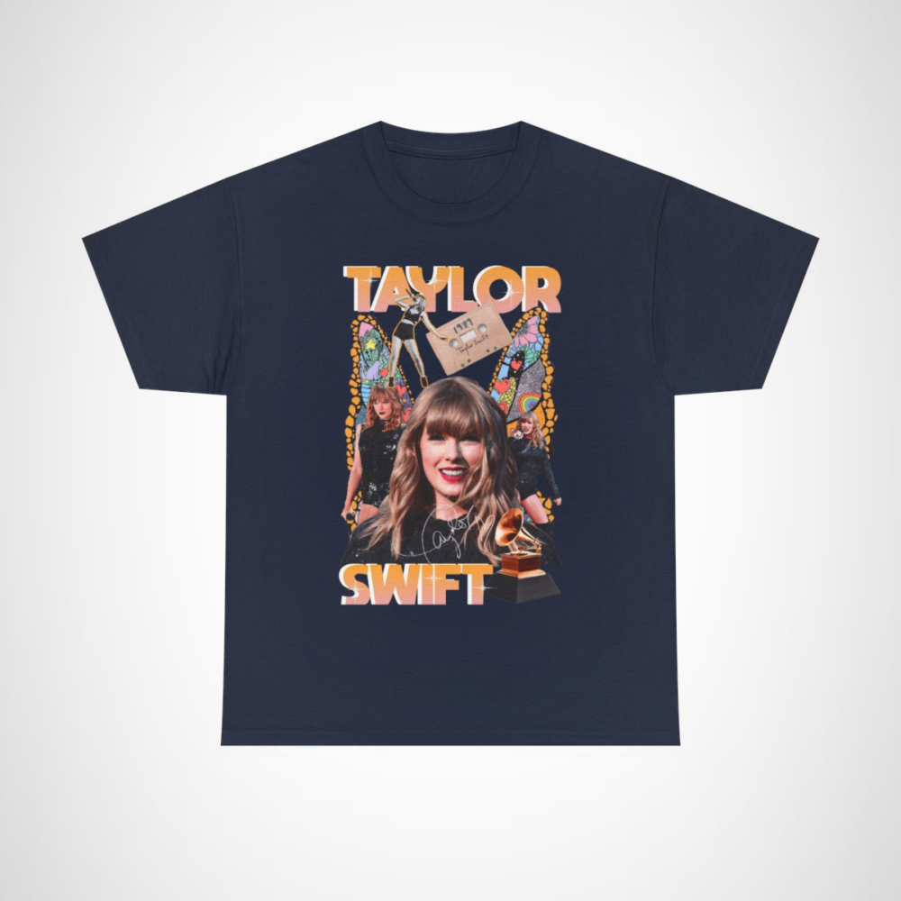 Taylor Swift 1989 concert graphic tee featuring retro design elements Navy colour