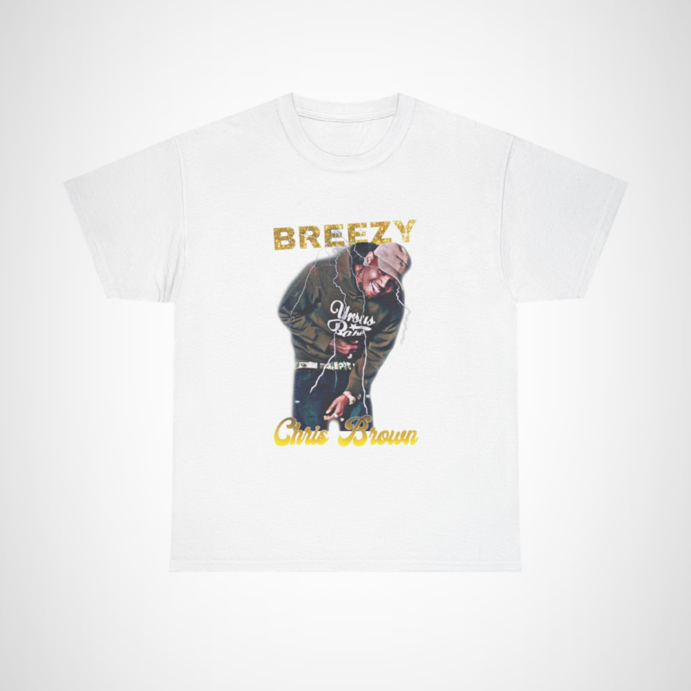 Stylish Chris Brown graphic tee for music fans White colour