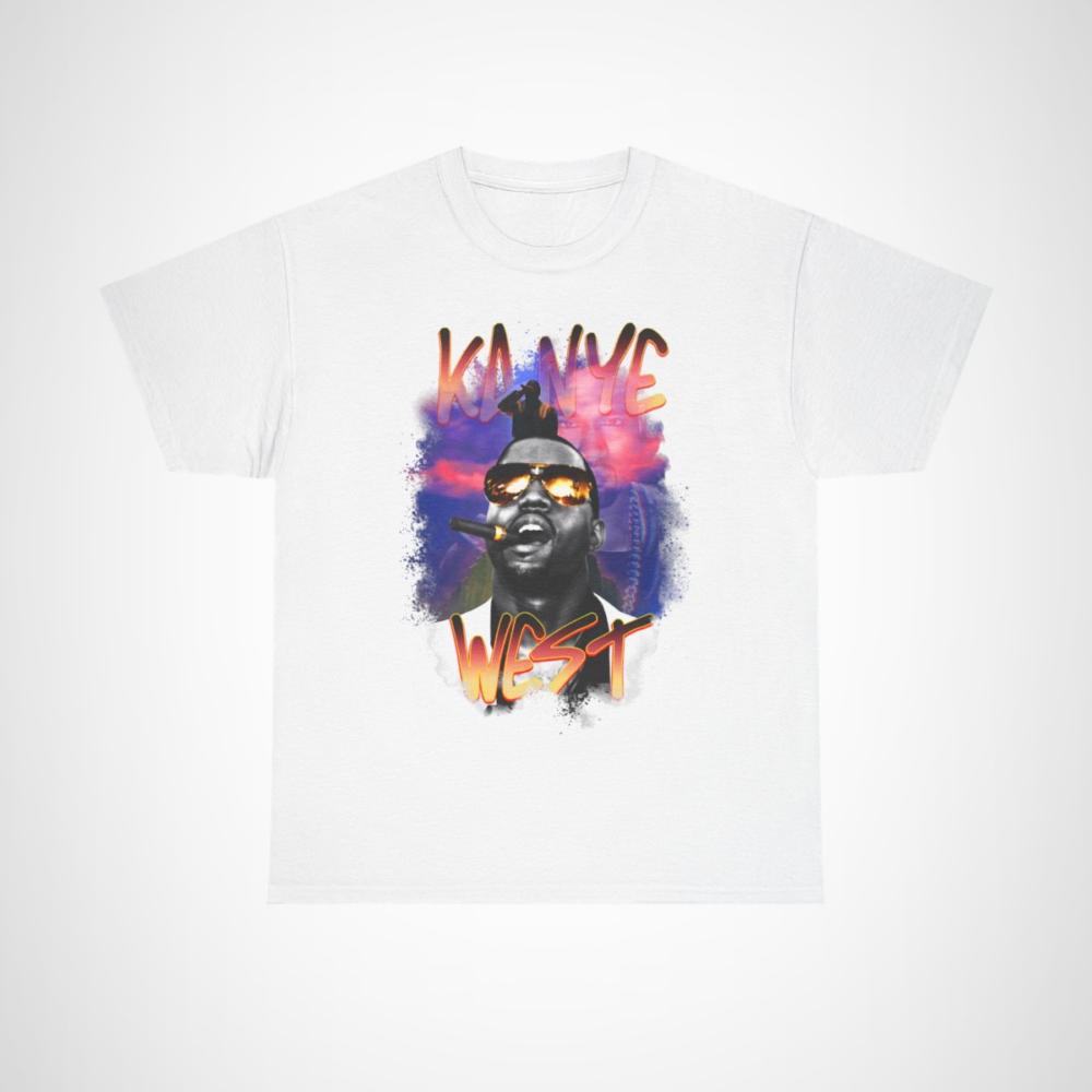 Kanye West Retro Pop Art Tee featuring bold design and vibrant colours White colour