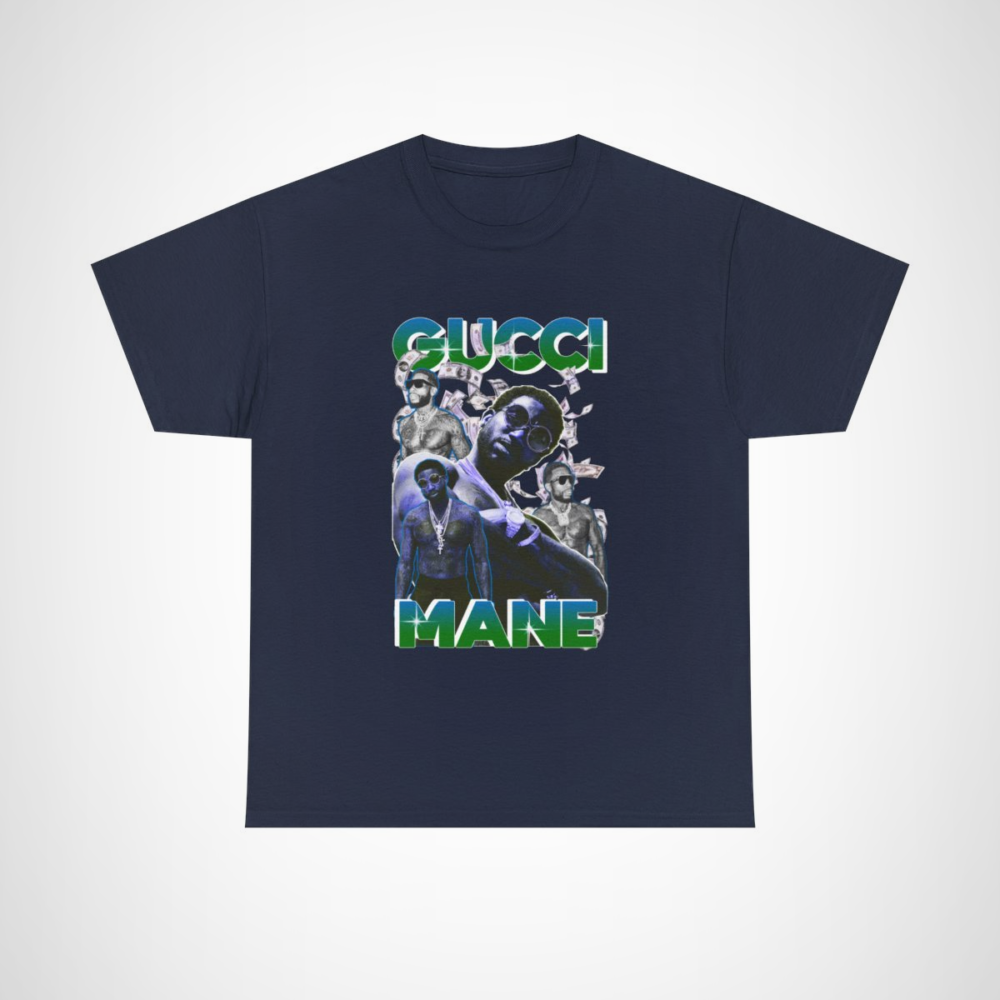 Gucci Mane Graphic Tee showcasing bold hip hop style Navy colour