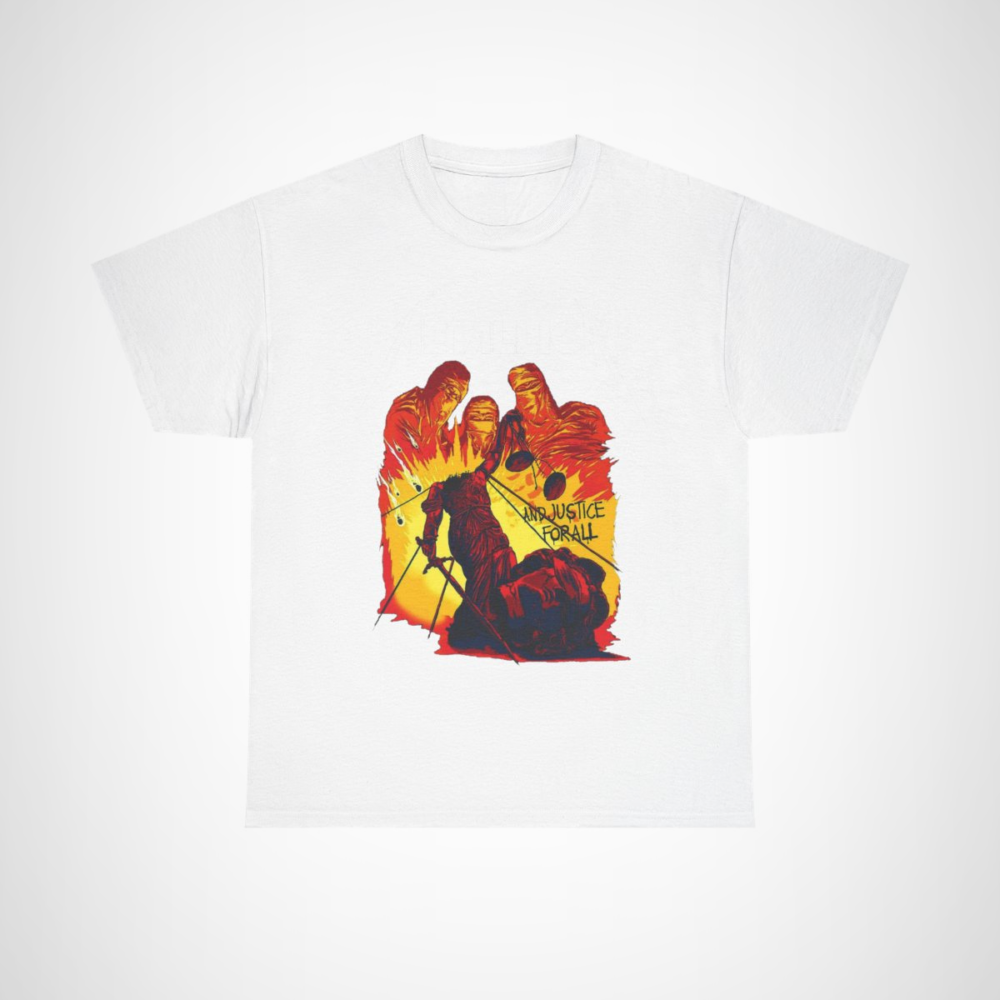 Vintage Metallica And Justice For All T-Shirt featuring album artwork White colour