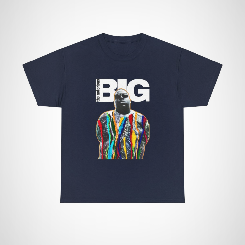 Colourful Tribute T-Shirt featuring The Notorious BIG in a unique design Navy colour