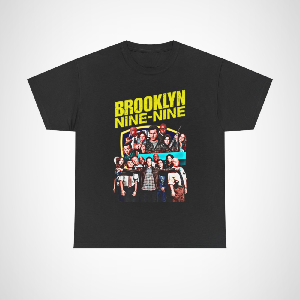 Brooklyn Nine-Nine inspired graphic tee featuring iconic characters Black colour