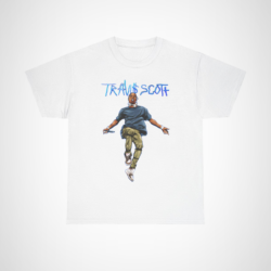 Travis Scott graphic t-shirt showcasing stylish streetwear design White colour