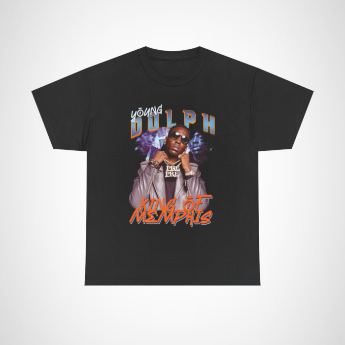 Young Dolph King of Memphis Graphic Tee showcasing vibrant hip hop design Black colour