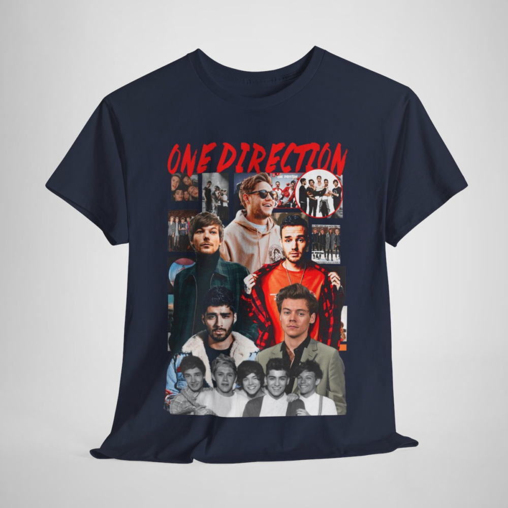 One Direction Vintage Collage T-Shirt featuring classic band photos