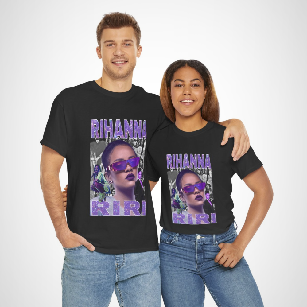 Rihanna RIRI Glam Graphic Tee showcasing vibrant design and comfortable fit