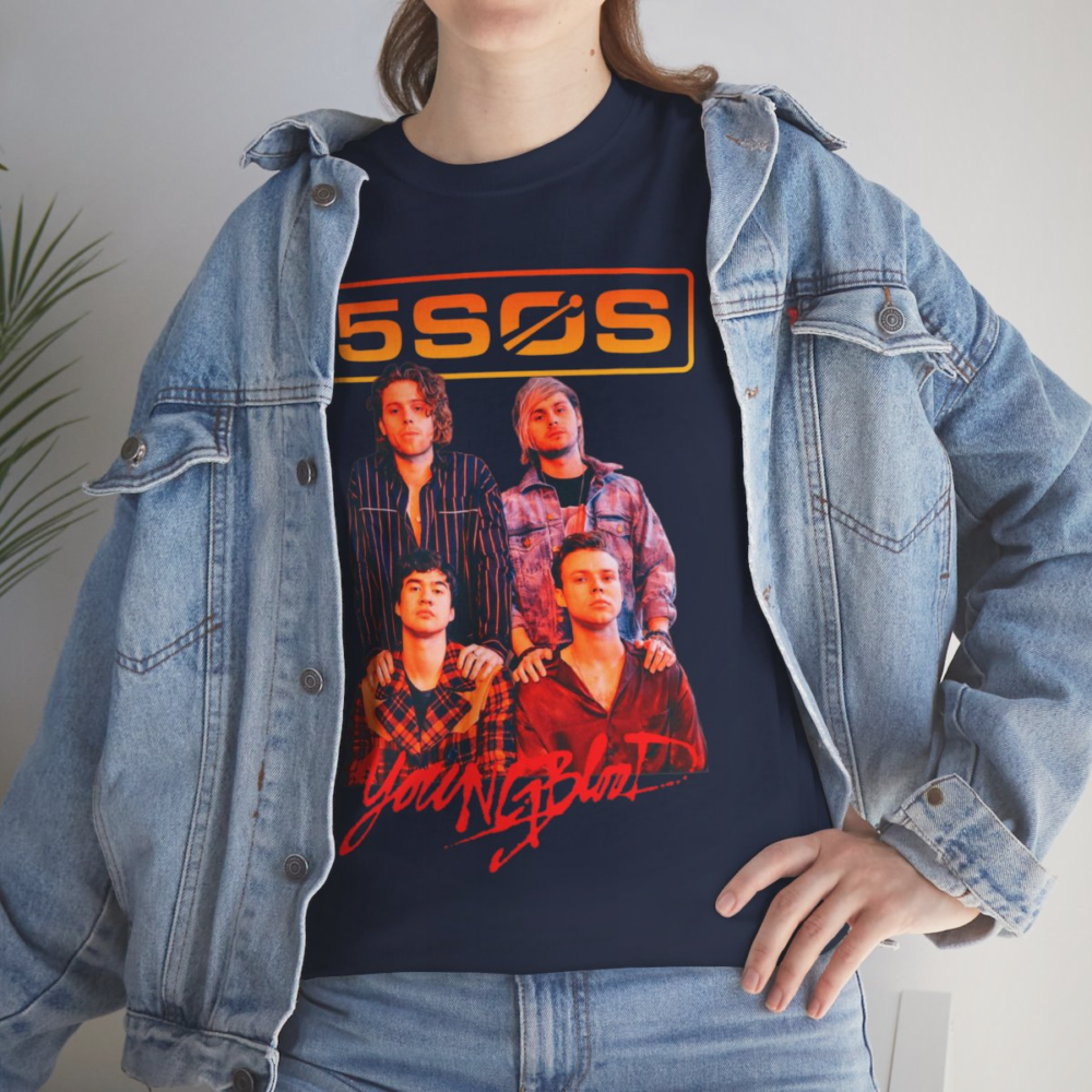 5SOS YoungBlood graphic tee showcasing vibrant design for fans