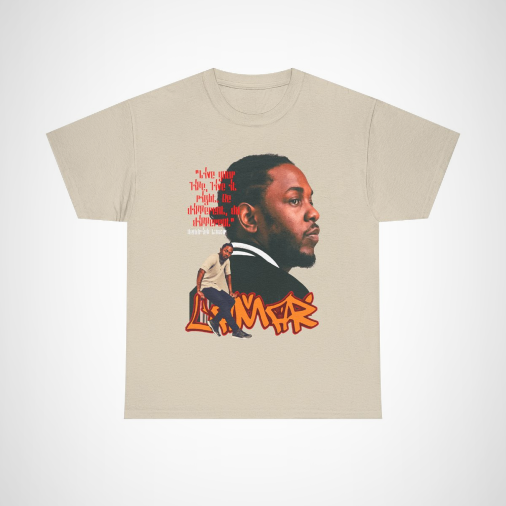 Kendrick Lamar inspired t-shirt with motivational quote design Sand colour
