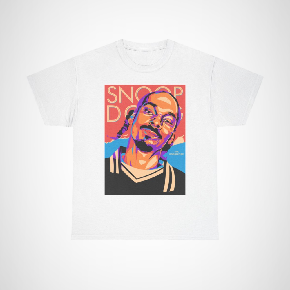 Snoop Dogg Retro Portrait T-Shirt featuring Tha Doggfather design White colour