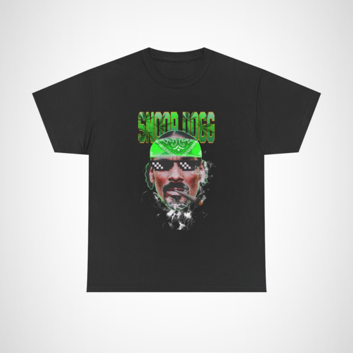 Snoop Dogg Vibes T-Shirt showcasing smoke and chill design perfect for hip hop fans Black colour