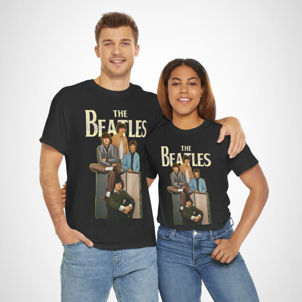 Retro The Beatles Group T-Shirt featuring vibrant iconic design