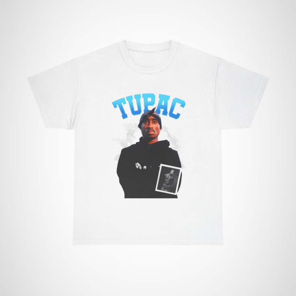 Tupac Shakur Graphic Tee showcasing the iconic rapper's design White colour