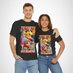 Justin Bieber Inspired Streetwear T-Shirt with vibrant graphics from the Drew brand